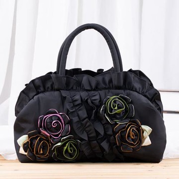 2025新款小眾文藝復古布藝女包休閑百搭花朵手提布包大空量淑女包