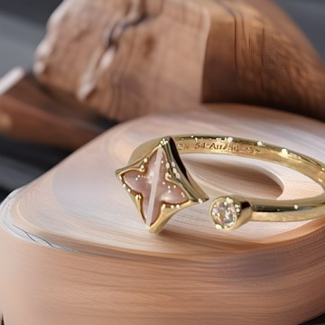 【高版本V金】LV雙T戒指 奢侈品戒指 時尚戒指 輕奢飾品 CNC精雕 18K鍍金 天然貝母 方形圓形雙款 高級感穿搭必備