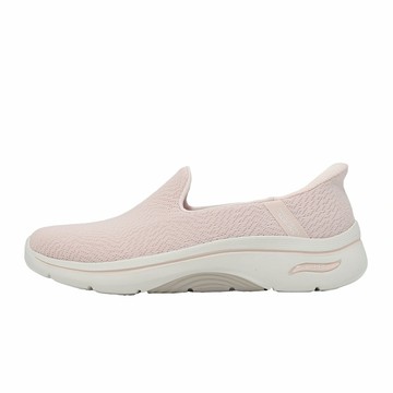 Skechers 休閒鞋 Go Walk Arch Fit 2.0 女鞋 粉紅白 緩衝 套入式  125332LTPK
