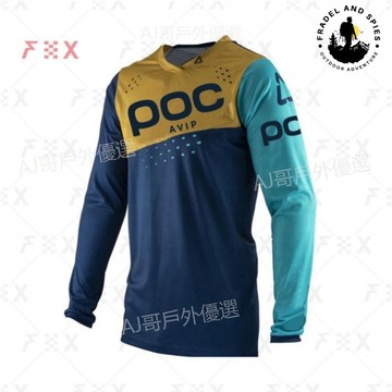 💥臺灣免運💥 POC戶外長袖FOX山地降服速幹透氣越野自行車夏季騎行T恤摩託車