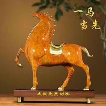 台灣出貨♞可開統編 全銅唐馬擺件老板辦公室桌面招財生肖馬客廳玄關裝飾喬遷開業禮品