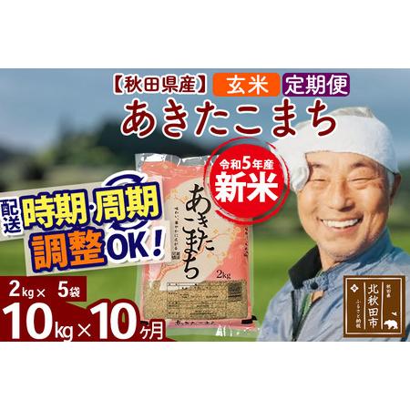 ふるさと納税 《定期便10ヶ月》＜新米＞秋田県産 あきたこまち 10kg(2kg小分け袋) 令和5年産 配送時期選べる 隔月お届けOK お米 おお.. 秋田県北秋田市