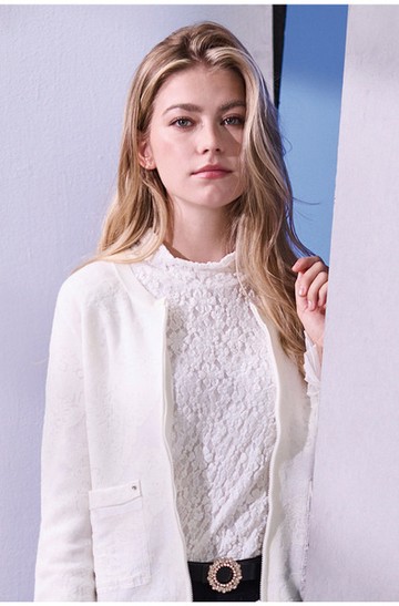 半高領蕾絲內搭上衣