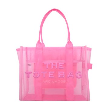 MARC JACOBS The Mesh TOTE 立體LOGO網紗透視托特包-大/糖果粉