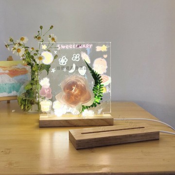 【實木發光底座-長條款】實木 LED 燈座 水晶球 底座 燈座 發光燈座 LED燈座 鹽燈 風水擺設 USB 七彩燈座