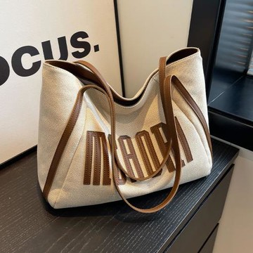 帆布托特包女大容量包包2025新款小眾手提單肩包大學生上課通勤包