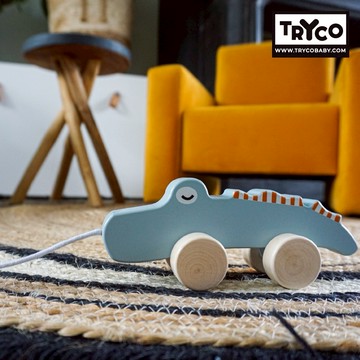【安琪兒婦嬰百貨】Tryco 木質手拉車-鱷魚