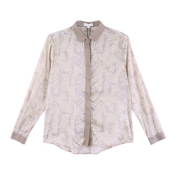 冰裂豹紋印花雪紡襯衫