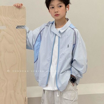 秋季新品 童裝 外套 夾克 男大童 長袖外套 棒球服 男童外套2026春裝韓版兒童拉鍊衫洋氣男孩翻領中大童薄款襯衫