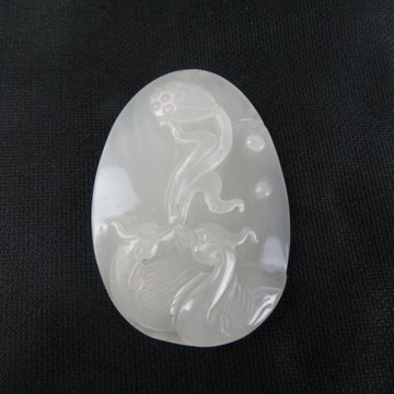 天然和田玉如意項鍊#1239