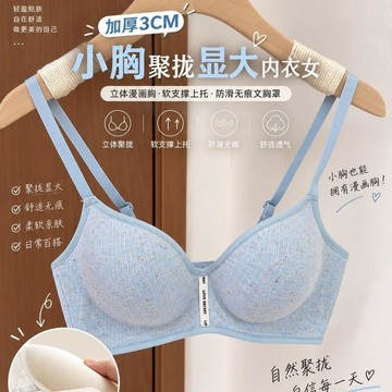 可可裡🌺3cm平胸專用內衣女聚攏顯大防下垂收副乳無痕胸罩