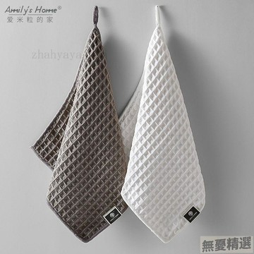 💖嚴選優品咖啡師吧檯毛巾奶茶店不沾油廚房專用抹布擦手巾吸水華夫格洗碗布