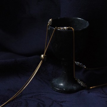 古典迷你玻璃珠 調節Y字項鏈