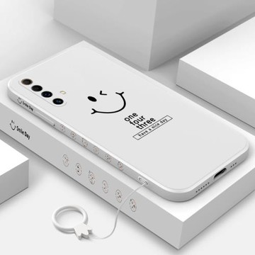 微笑realme真我x50手機殼網紅realmex50pro潮牌簡約新款液態硅膠直邊軟殼創意女款鏡頭全包防摔保護套個性男