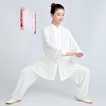 太極服2022年新款高端棉麻亞麻太極拳練功服女春秋冬季太極服裝男