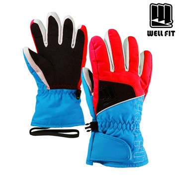 Well Fit 兒童滑雪手套 - 繽紛【紅色】8-12歲