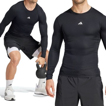 Adidas TF LS TEE 男款 黑色 運動 訓練 排汗 緊身 長袖 JE6702