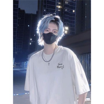 全棉300g重磅t恤男美式刺繡短袖夏季潮牌高級感oversize七分半袖