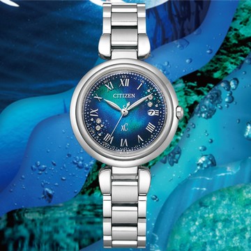 CITIZEN星辰 xC系列 千彩之海 光動能 電波鈦金屬腕錶 新年禮物 推薦 送禮 29mm / ES9460-61L