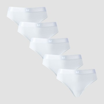 MP Women's Mid Rise Bikini Brief (5 Pack) - White - XS
