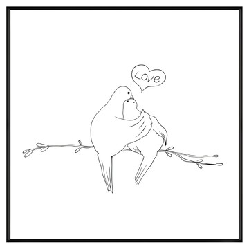 BOLUO GALLERY 菠蘿選畫所 比翼鳥  60 x 60cm  黑色
