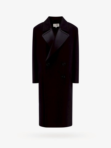 Wool blend coat with satin lapel - MM6 MAISON MARGIELA - gender_Woman