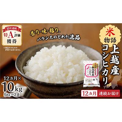 ふるさと納税 上越市 米物語上越産コシヒカリ5kg×2全12回