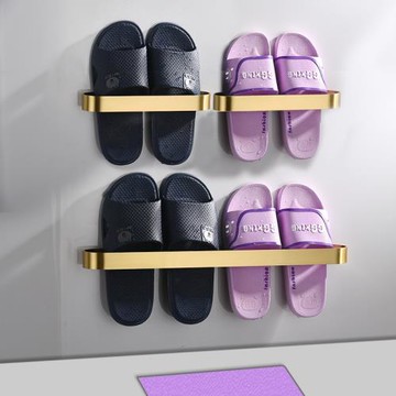 免打孔浴室拖鞋架子墻壁掛式置物架家用衛生間門后廁所瀝水收納架