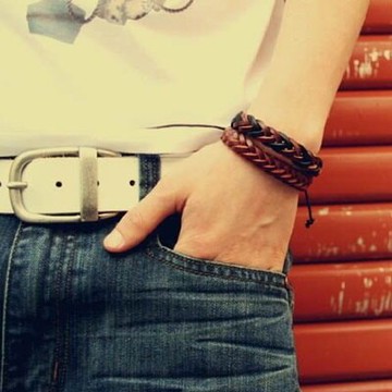 真皮手鍊 編織手環-簡約網狀設計精緻生日情人節禮物男女飾品3色73cs6【獨家進口】【米蘭精品】