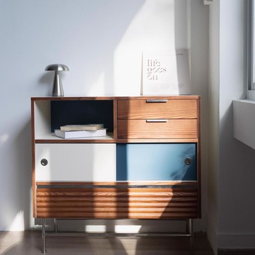 免運/公司貨 餐邊櫃 原木餐邊櫃 回溯埃爾曼邊柜丹麥中古包豪斯儲物柜彩色餐廳書柜收納餐邊柜置物 可開發票 全館五折 工廠現貨直銷 新品特價 z10302