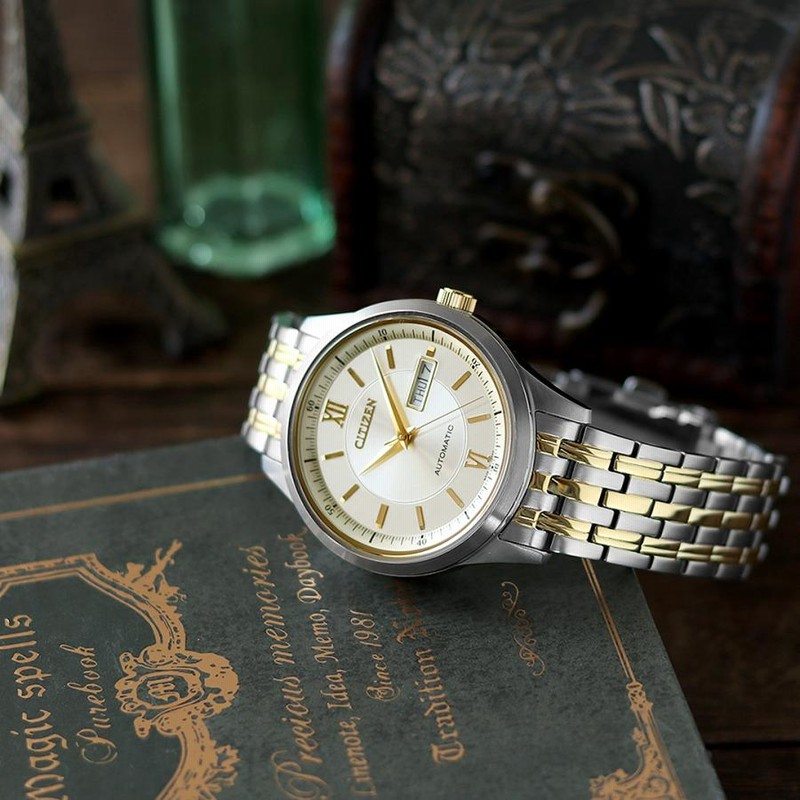0100 ファッション CITIZEN 自動巻き時計 ゴールド/シルバー