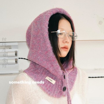 🔥3件8折🍊臺北出貨🍊可開發票出口韓國拉法帽女~冬天保暖圍巾一體帽頭套護耳針織柔軟毛線帽子