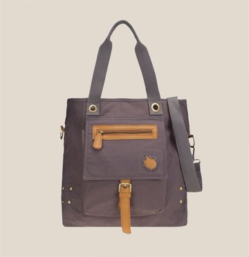 托特包 附提把，可拆卸背帶，帆布材質。