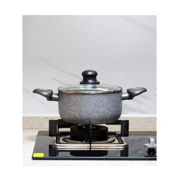 20厘米不沾雙耳湯鍋 小燉鍋平底不粘鍋  電磁爐燃氣灶通用