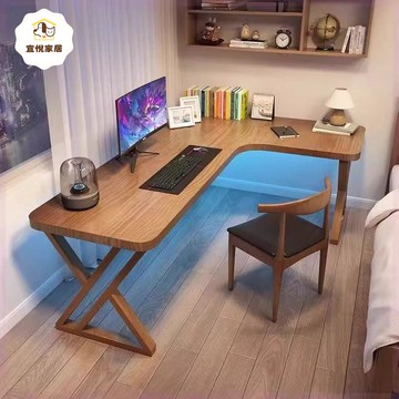 免運 電腦桌 轉角書桌 實木電腦桌 簡約實木大書桌家用轉角書桌學生臥室電競電腦桌房間辦公學習書桌 可開發票 全館八折 工廠現貨直銷 新品特價 y9051