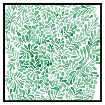 Boluo 菠蘿選畫所 水彩綠葉滿滿掛畫 60 x 60cm 黑色