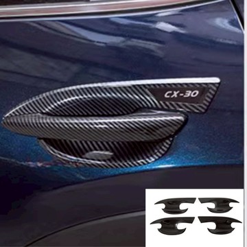 適用於馬自達CX-30 防刮改裝碳纖維 MAZDA CX-30零件 車門把手防刮 門腕貼 汽車保護防刮飾板cx30