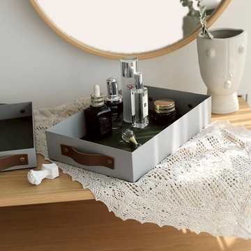 大號化妝品收納托盤護膚品簡約梳妝臺首飾收納盒抽屜式桌面整理盒