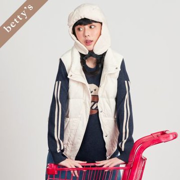 betty’s貝蒂思 側邊蝴蝶結立領羽絨外搭背心(米白)