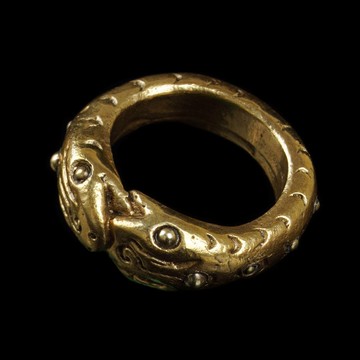 緬甸佛塔達隆咒珠戒-雙蛇戒款.15銀金合金小咒珠