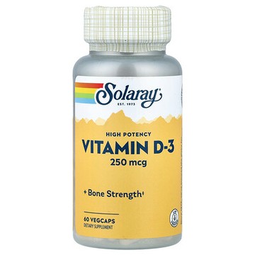 Solaray, 優效維生素 D-3，250 微克，60 粒素食膠囊
