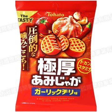 Tohato東鳩 厚切網狀洋芋片-香辣大蒜風味 45g
