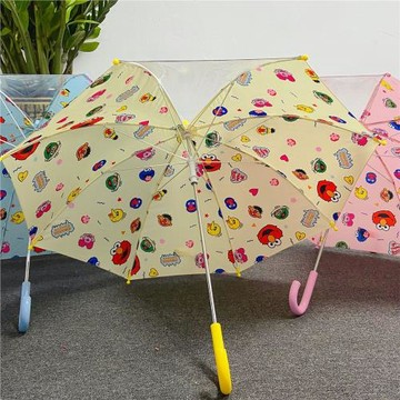 卡通芝麻雨傘 男女寶寶幼兒兒童雨傘遮雨傘 直骨長柄傘兒童雨具