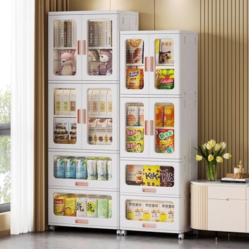 折疊收納柜家用寶寶衣物置物柜多層免安裝玩具零食儲物整理衣櫥柜