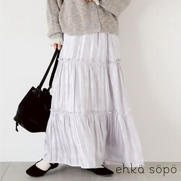 ehka sopo 金屬光澤感分層式剪裁長裙(FF37L0L1080)