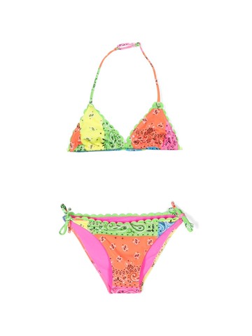 MC2 Saint Barth Kids - panelled bandana-print bikini - kids - Elastane - 14 yrs - Pink