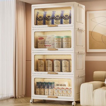 跨境折疊翻蓋式收納柜家用兒童玩具零售儲物箱客廳雜物整理置物柜