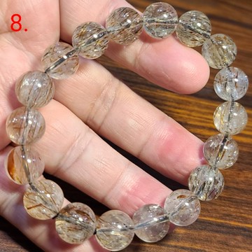 黑金超 黑金超七水晶 手鍊 手環 手珠 共生礦 11mm 天然❤水晶玉石特賣#R001-8