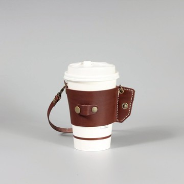 捲捲真皮環保提袋2袋口無縫線版  手工真皮縫製小巧易收納 咖啡色