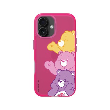 iPhone 16 Clear 粉漾桃 - Care Bears - 疊疊樂